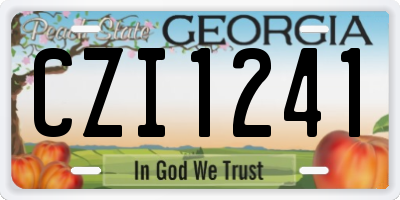 GA license plate CZI1241