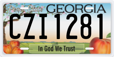 GA license plate CZI1281