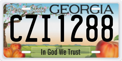 GA license plate CZI1288