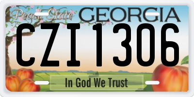 GA license plate CZI1306