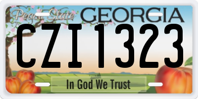 GA license plate CZI1323
