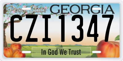 GA license plate CZI1347