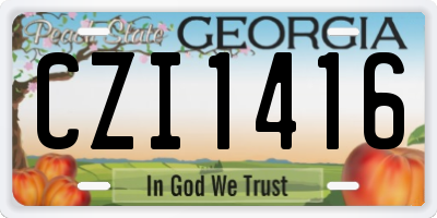 GA license plate CZI1416