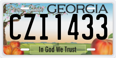 GA license plate CZI1433