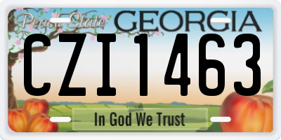 GA license plate CZI1463