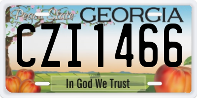 GA license plate CZI1466
