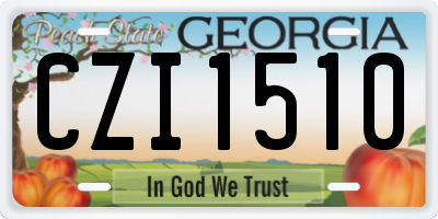 GA license plate CZI1510