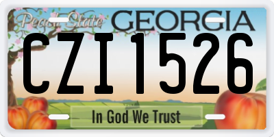 GA license plate CZI1526
