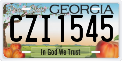 GA license plate CZI1545
