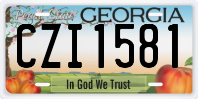 GA license plate CZI1581