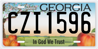 GA license plate CZI1596