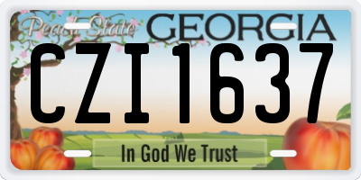 GA license plate CZI1637