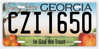 GA license plate CZI1650