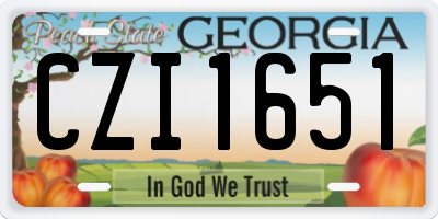 GA license plate CZI1651