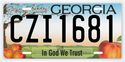 GA license plate CZI1681