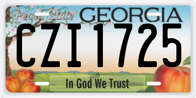 GA license plate CZI1725