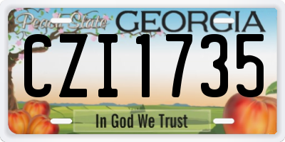 GA license plate CZI1735