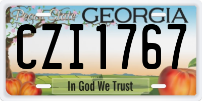 GA license plate CZI1767