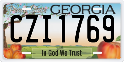 GA license plate CZI1769