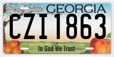 GA license plate CZI1863