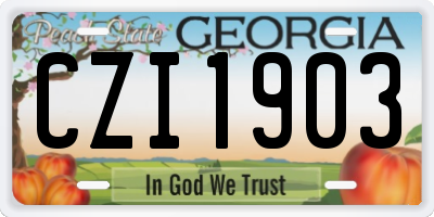 GA license plate CZI1903