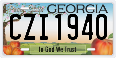 GA license plate CZI1940