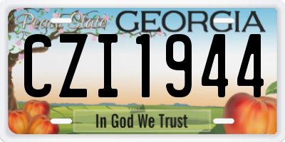 GA license plate CZI1944