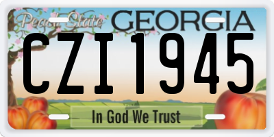 GA license plate CZI1945