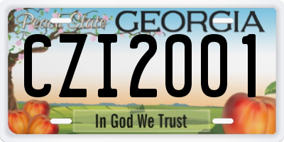 GA license plate CZI2001