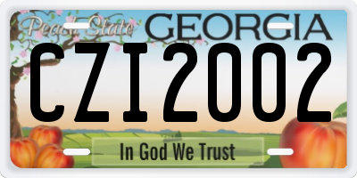 GA license plate CZI2002
