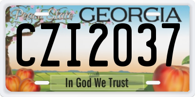 GA license plate CZI2037