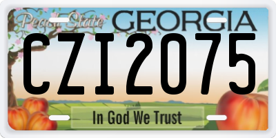 GA license plate CZI2075