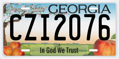 GA license plate CZI2076