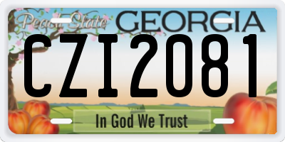 GA license plate CZI2081