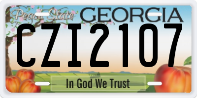 GA license plate CZI2107