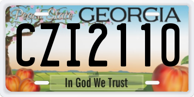 GA license plate CZI2110