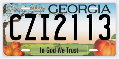 GA license plate CZI2113