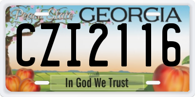 GA license plate CZI2116