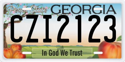 GA license plate CZI2123