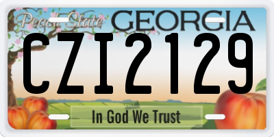 GA license plate CZI2129