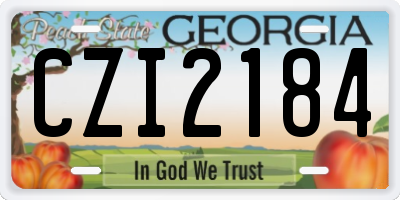 GA license plate CZI2184