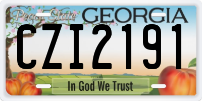 GA license plate CZI2191