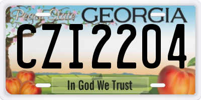 GA license plate CZI2204
