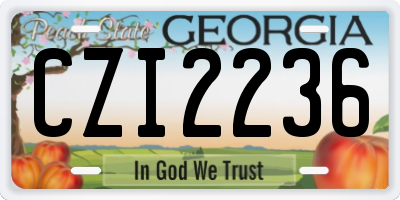 GA license plate CZI2236