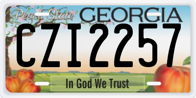 GA license plate CZI2257