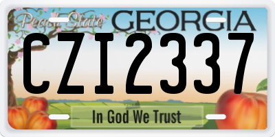 GA license plate CZI2337