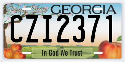GA license plate CZI2371