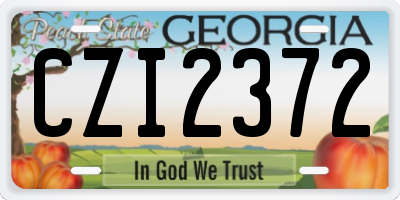 GA license plate CZI2372