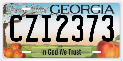 GA license plate CZI2373