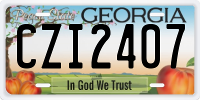 GA license plate CZI2407